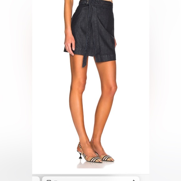 AG Denim Wrap Mini Skirt with Adjustable Tie Belt - Picture 8 of 8